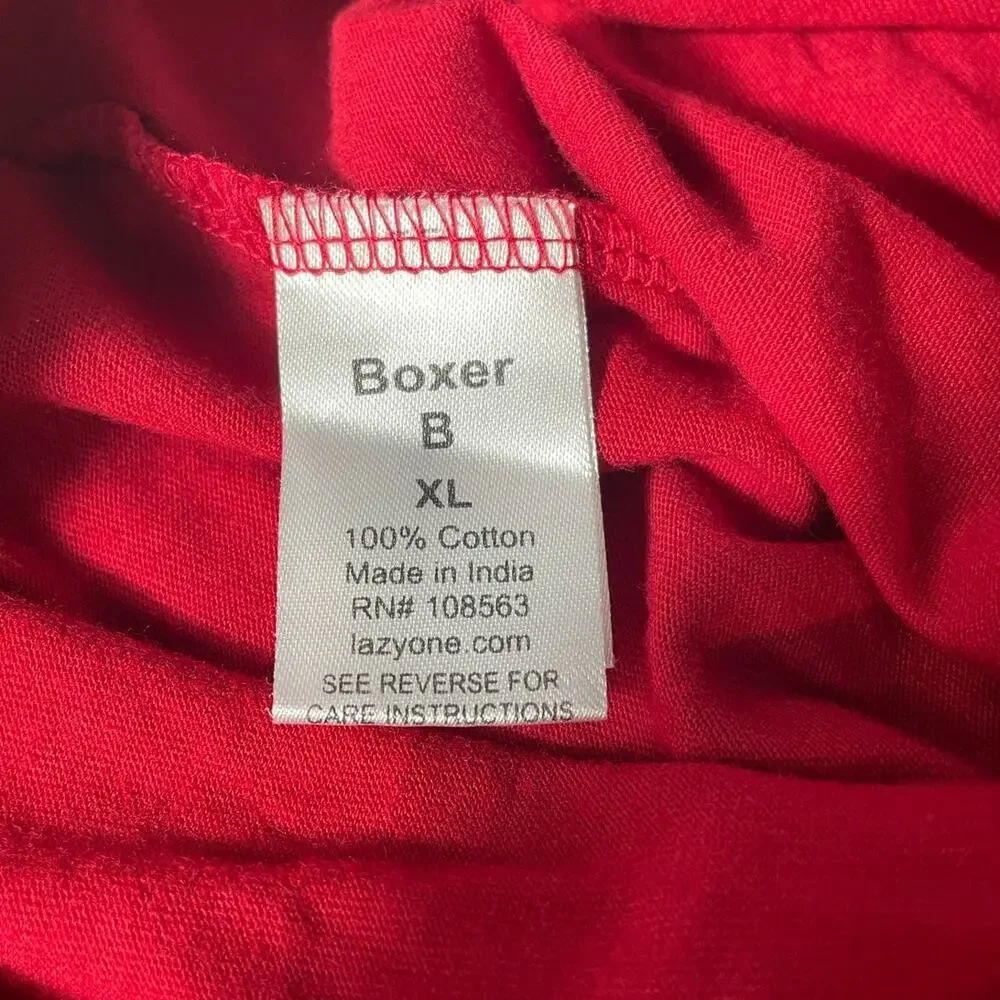 Lazy One Med's XL Smoking Hot Boxer Red Elastic Waist Casual Loungewear NWT